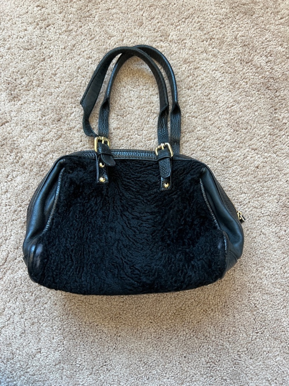 Lisa Cont’ Italian leather and sheepskin Bag